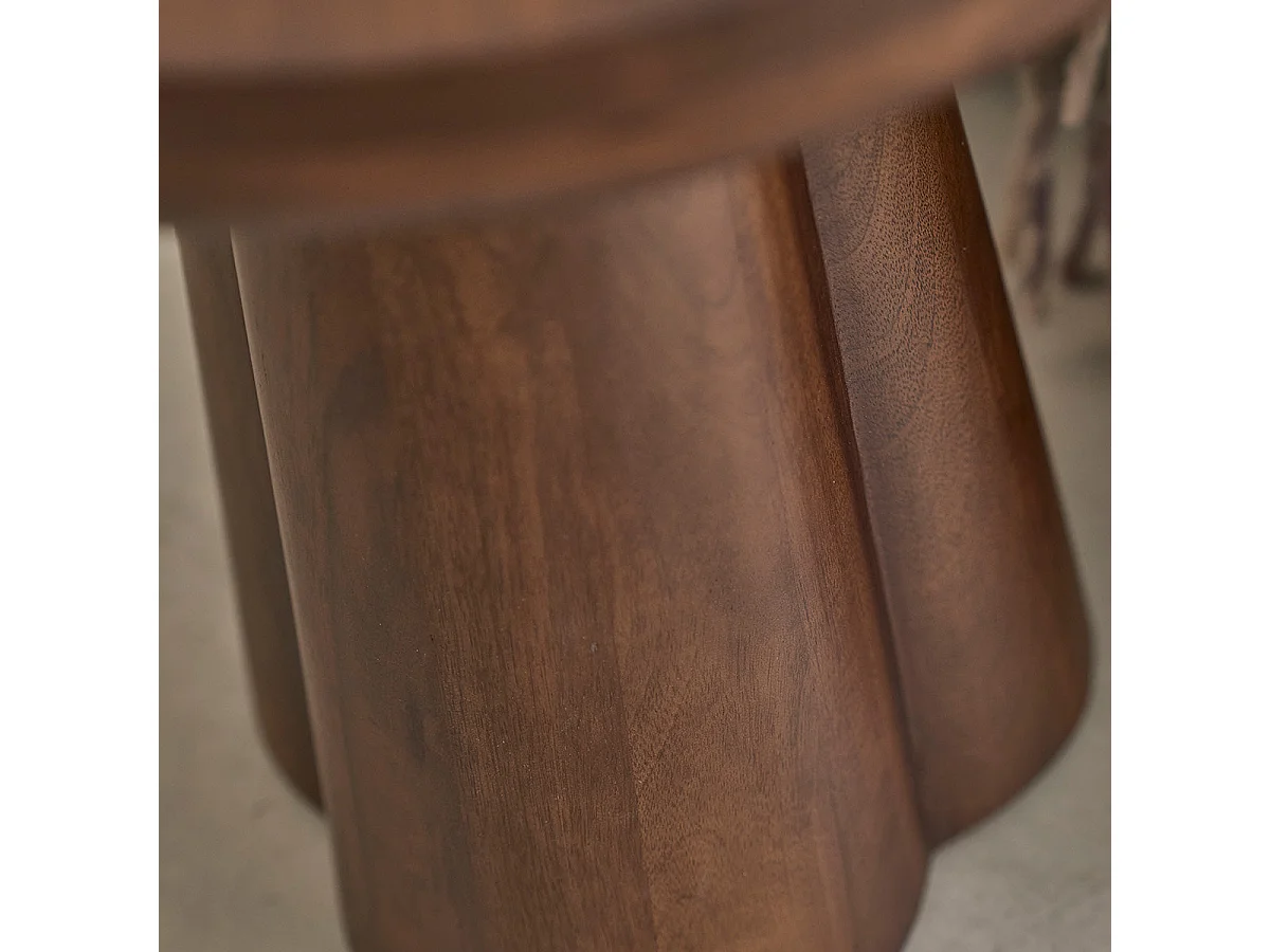 Table d'appoint en bois de manguier ronde