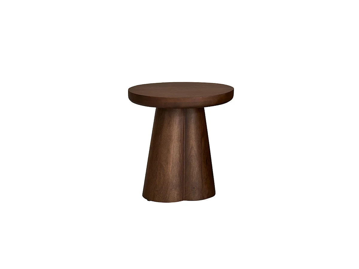 Table d'appoint en bois de manguier ronde