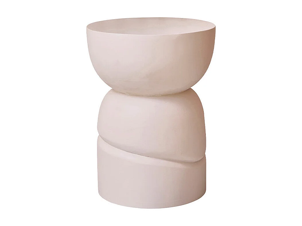 Tavolino d'appoggio in mango massello con effetto cemento