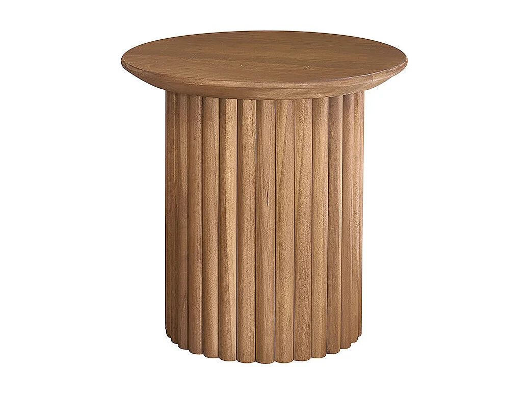 Tavolino in teak massello rotondo