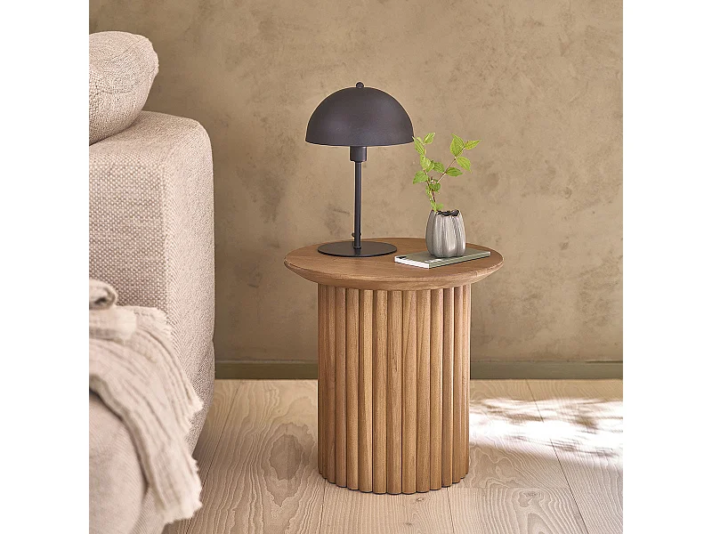 Tavolino in teak massello rotondo