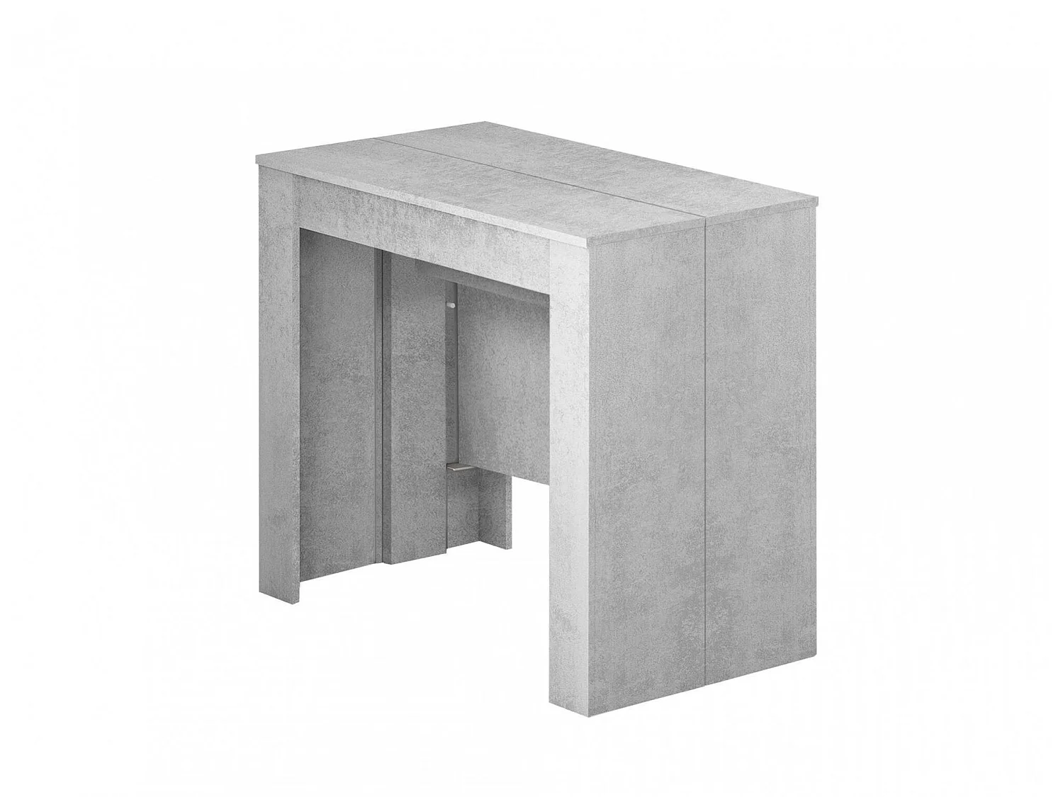 Console Diluna, Table à manger extensible, Table avec rallonges polyvalentes extensible jusqu'à 10 places, 51/237x90h78 cm, Ciment