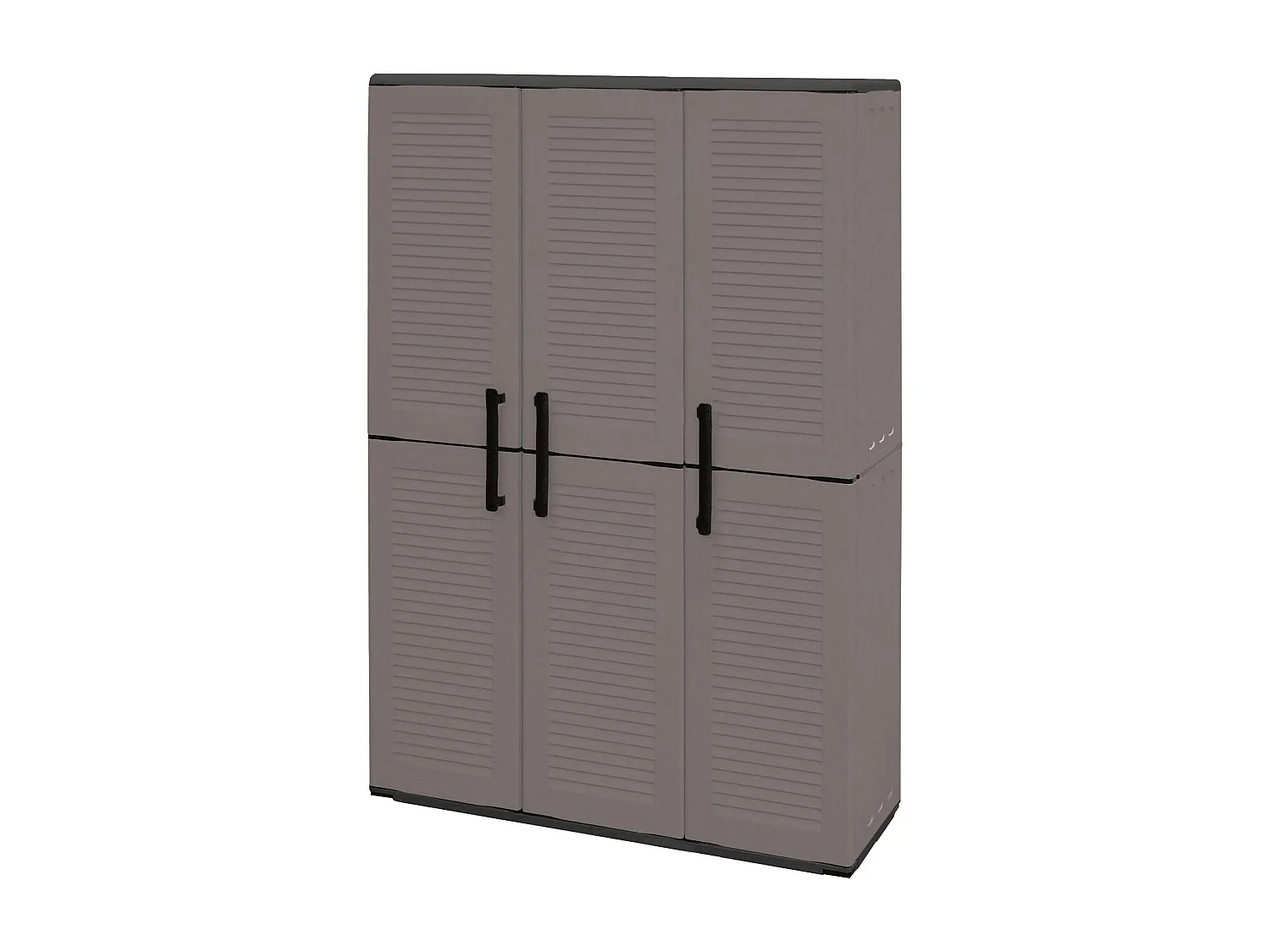 Armoire extérieure ou intérieure, 3 portes et 3 niveaux en polypropylène ajustables, 100% fabriqués en Itala, 102x37h163 cm, couleur grise