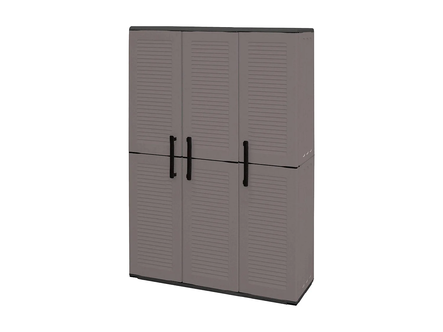 Armoire extérieure ou intérieure, 3 portes et 3 niveaux en polypropylène ajustables, 100% fabriqués en Itala, 102x37h163 cm, couleur grise