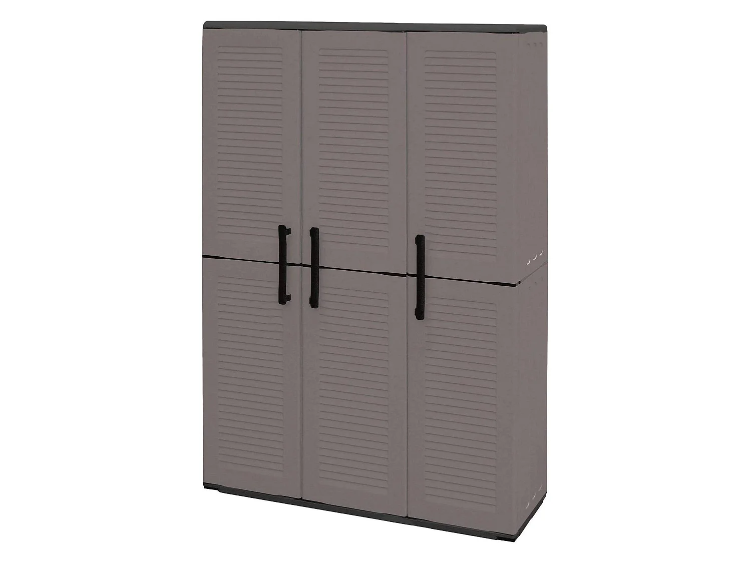 Mehrzweckchrank für den AuÃŸen oder Innenbereich, Schrank mit 3 Türen und 3 vertellbaren Einlegeböden au Polypropylen, 100% Made in Italy, 102x37h163 cm, Farbe Grau
