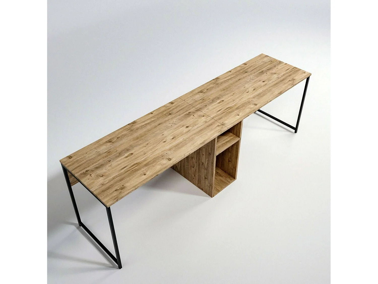 Dferguso Bureau, Multifunctioneel Bureau, PC Bureautafel, Werkblad, 240x60h74 cm, Eiken