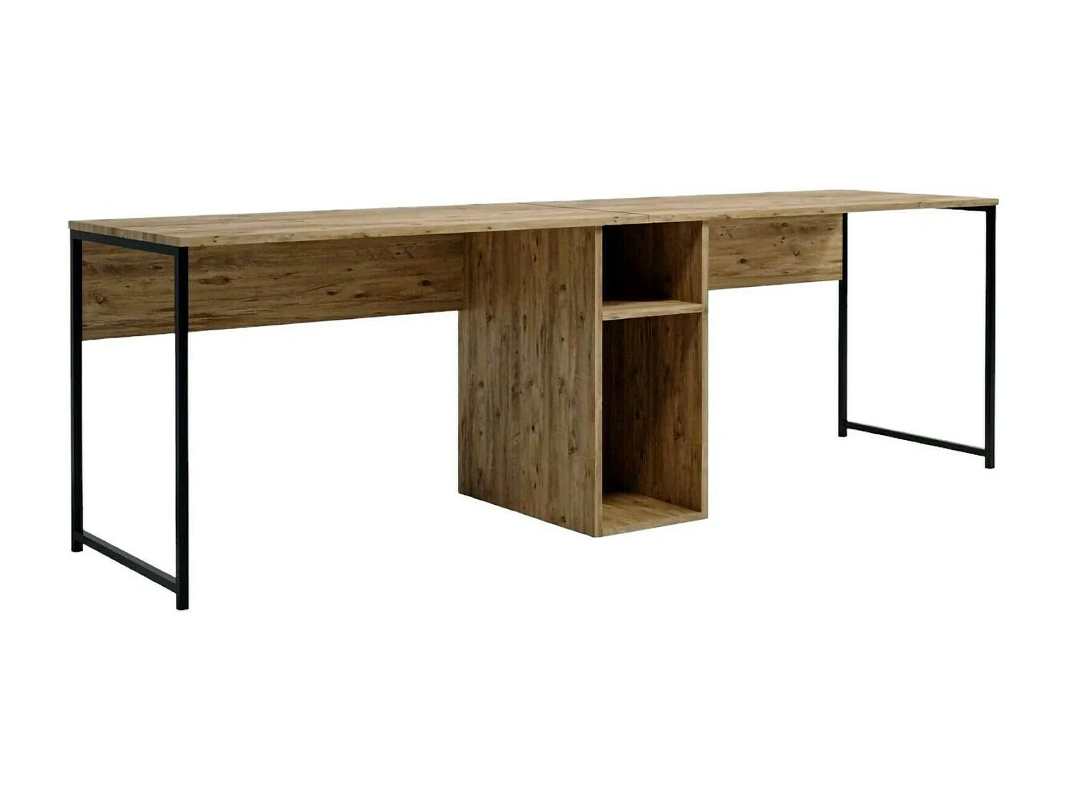 Bureau Annis, Pupitre polyvalent, Table de bureau pour PC, Plan de travail, 240x60h74 cm, Chêne
