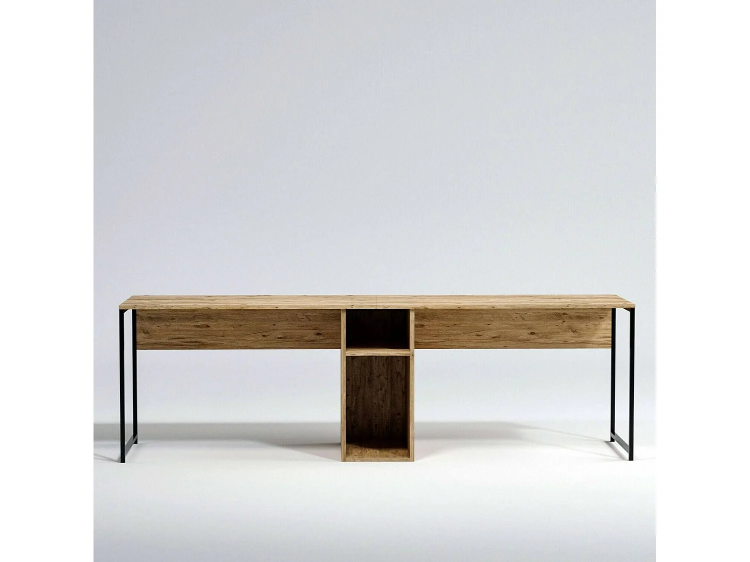 Bureau Annis, Pupitre polyvalent, Table de bureau pour PC, Plan de travail, 240x60h74 cm, Chêne