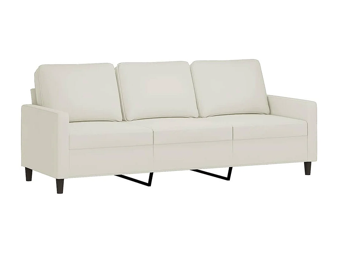 Set di Divani 2 pz con Cuscini Crema in Velluto