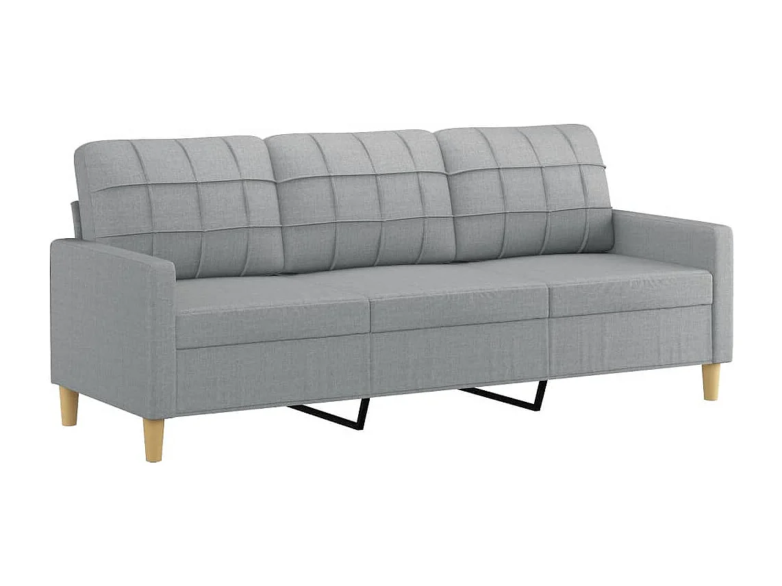 3-delige Loungeset met kussens stof lichtgrijs
