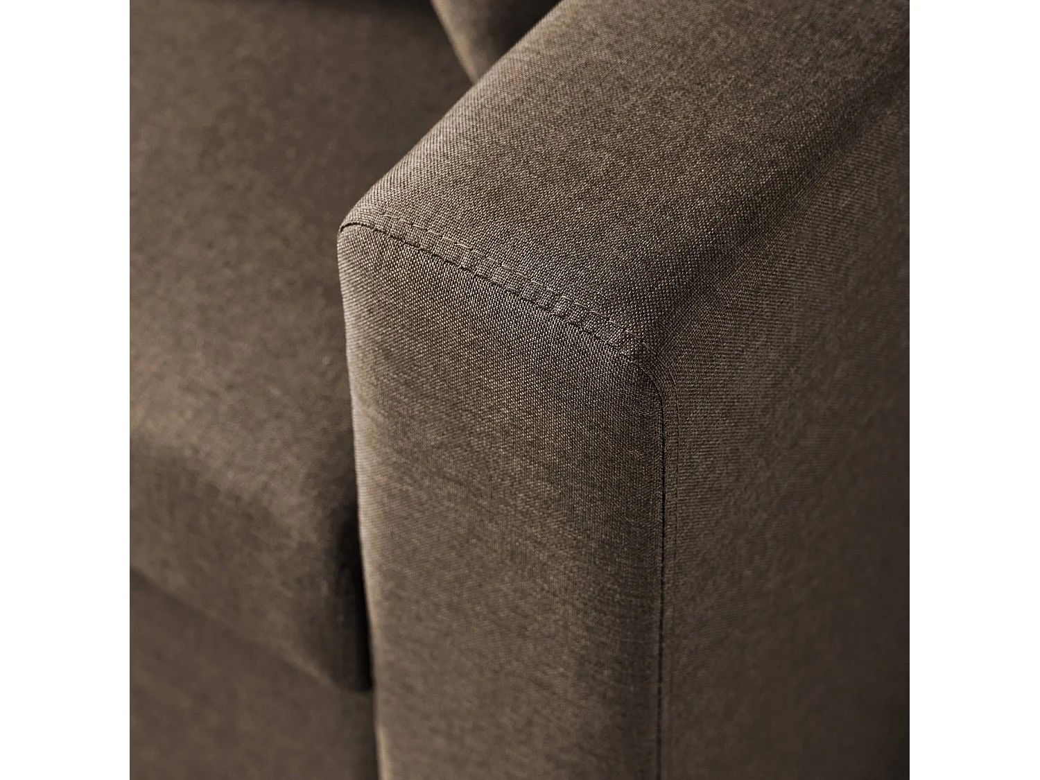 Canapé d'angle convertible en tissu marron - IDA - 3 places. fauteuil d'angle réversible coffre rangement lit modulable