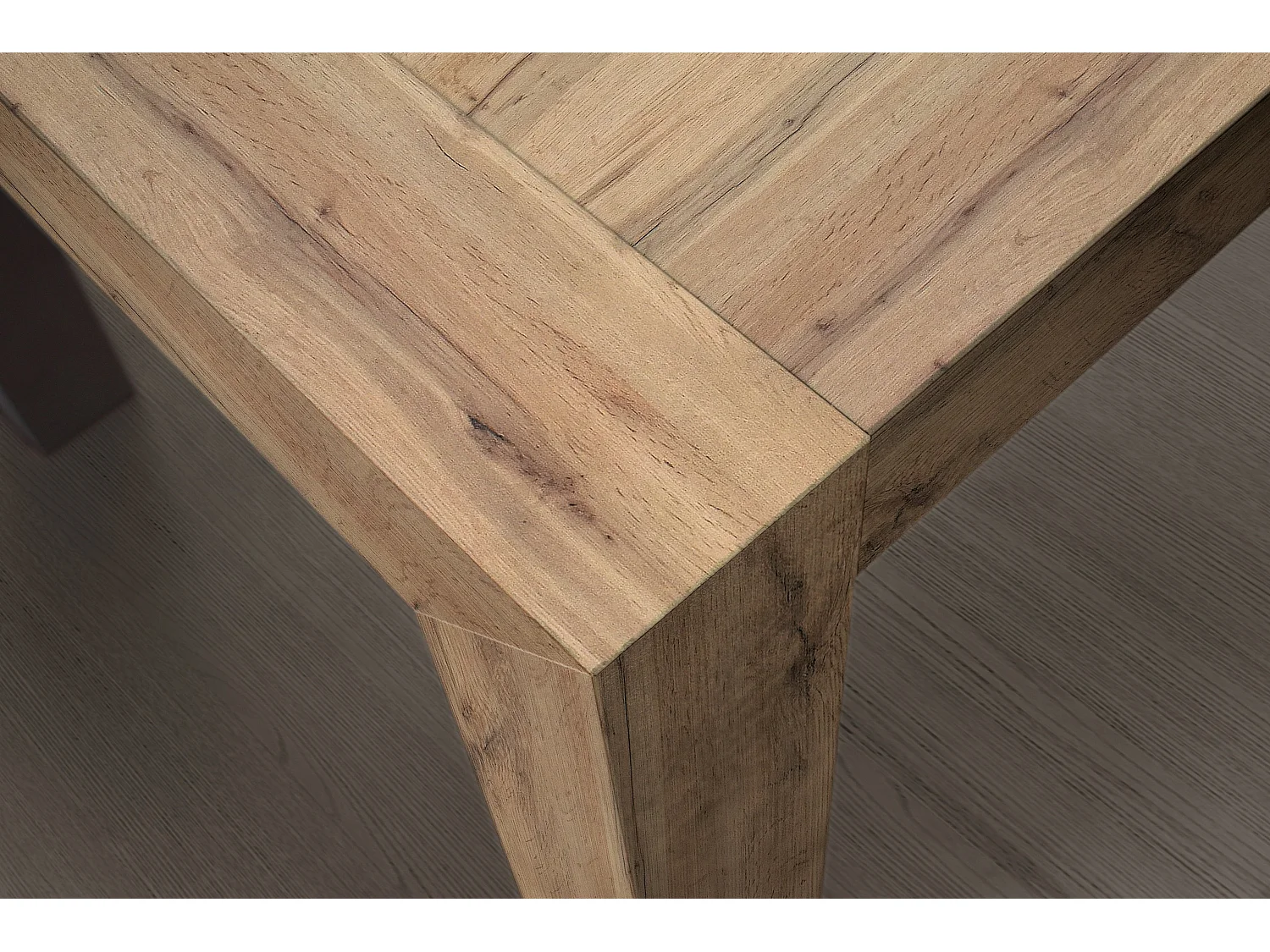 Mesa de madera, acabado roble rústico, ext.160x90-240x90cm - MARZAMEMI