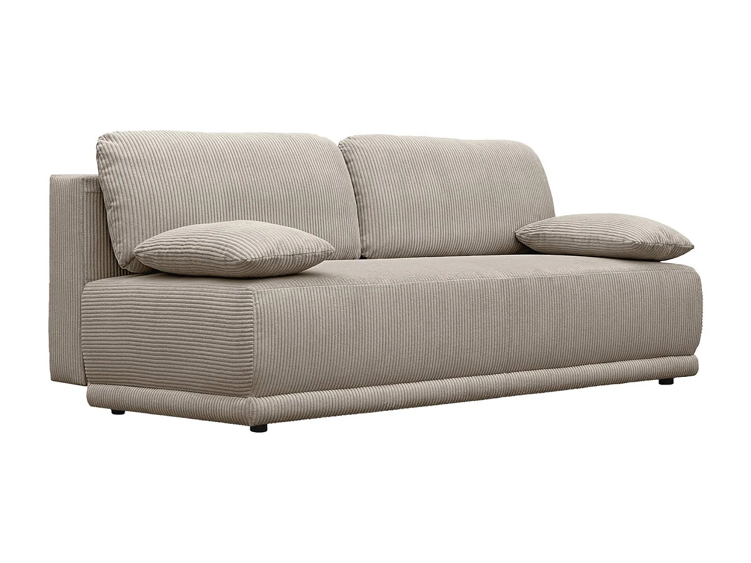 Banquette convertible 3 places velours côtelé taupe avec coffre de rangement - L 192 x P 100 x H 81cm -Nelson
