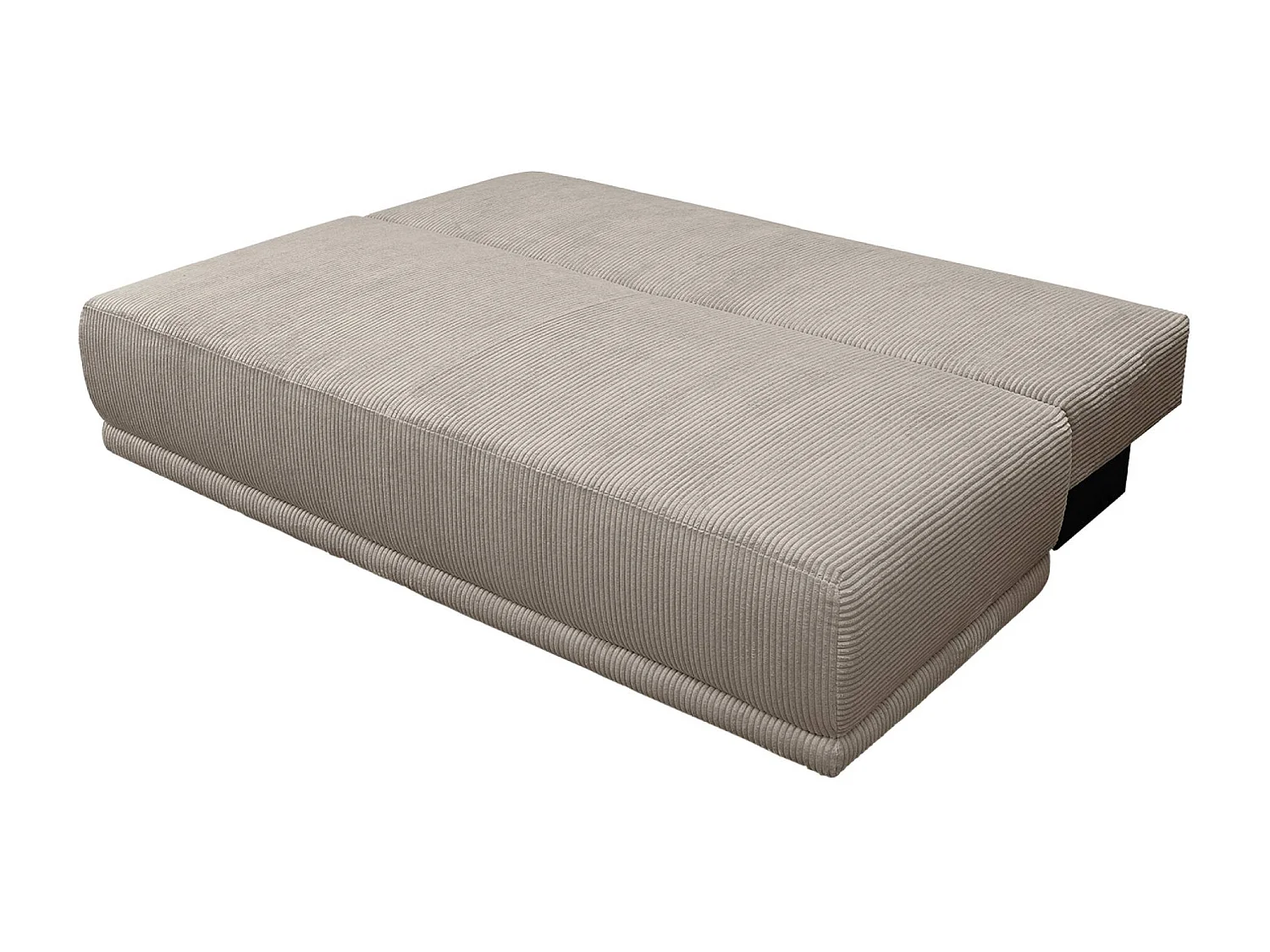Banquette convertible 3 places velours côtelé taupe avec coffre de rangement - L 192 x P 100 x H 81cm -Nelson