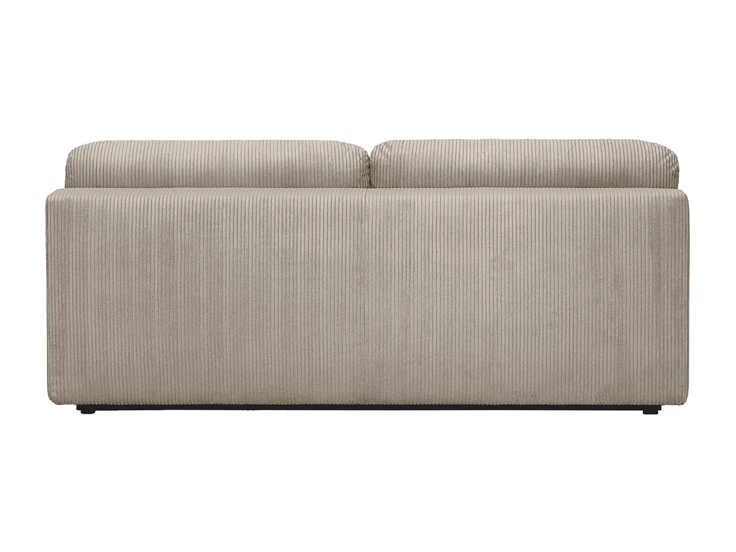 Banquette convertible 3 places velours côtelé taupe avec coffre de rangement - L 192 x P 100 x H 81cm -Nelson
