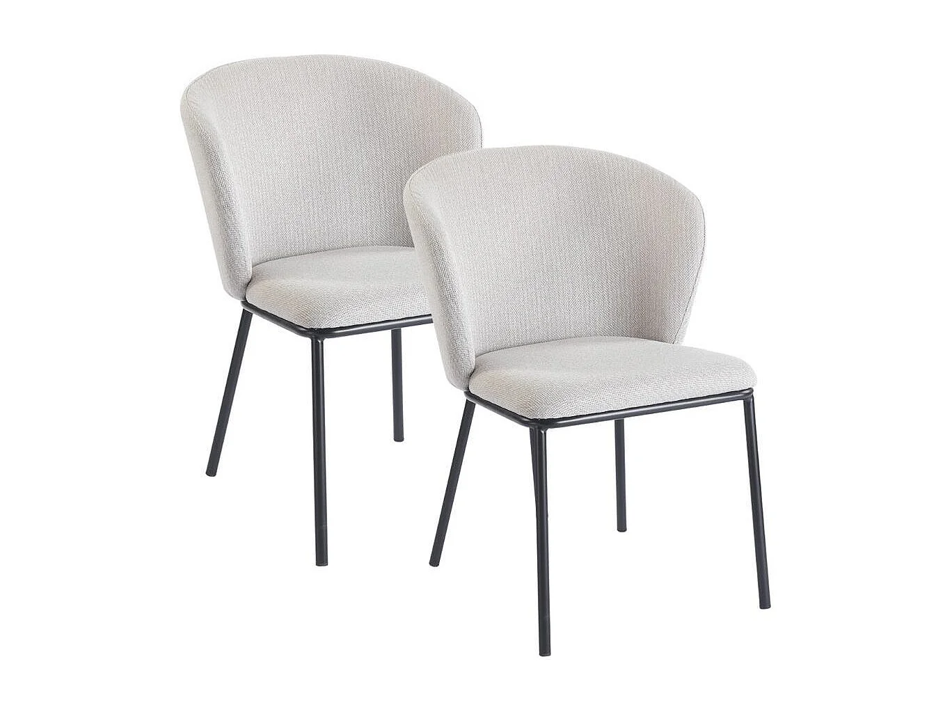 Pack de 2 sillas Margot respaldo acolchado beige 82x63x60 cm Adec