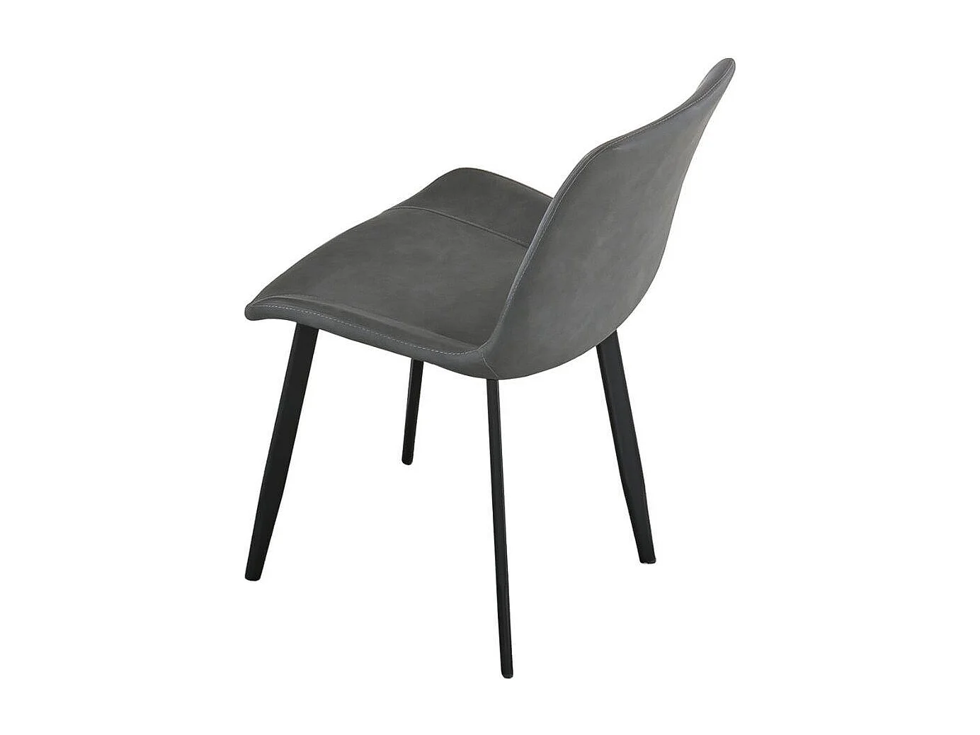 Pack de 2 sillas Lis Cuir asiento curvado gris 83x50x47 cm Adec
