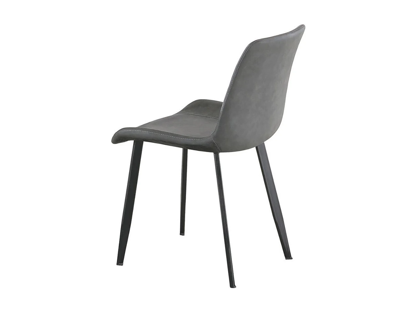 Pack de 2 sillas Lis Cuir asiento curvado gris 83x50x47 cm Adec