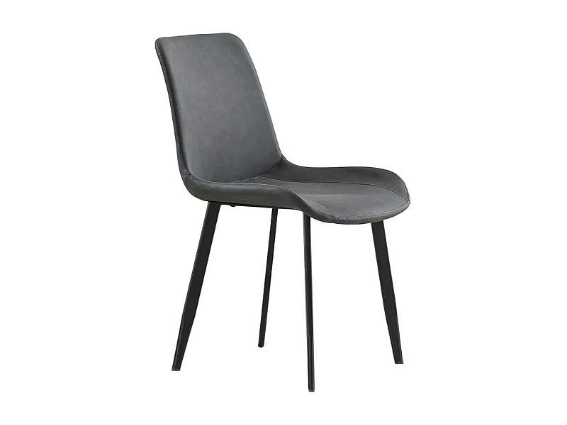 Pack de 2 sillas Lis Cuir asiento curvado gris 83x50x47 cm Adec