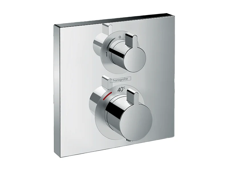 HANSGROHE Frontal para mezclador termostático de empotrar Ecostat Square con válvula de cierre y desviador cromado