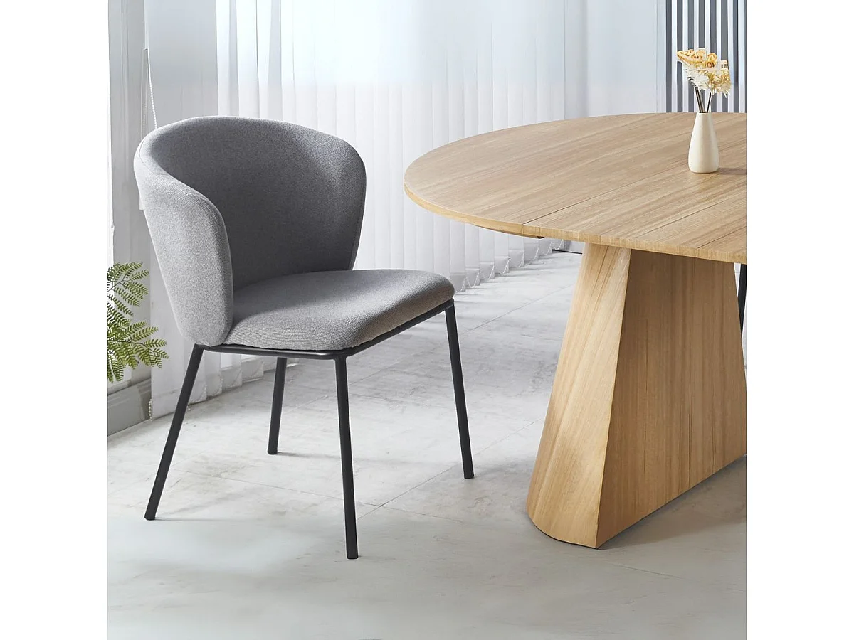 Pack de 2 sillas Margot respaldo acolchado gris 82x63x60 cm Adec