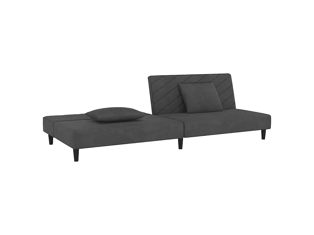 Canapé convertible clic-clac 2 places en velours gris foncé