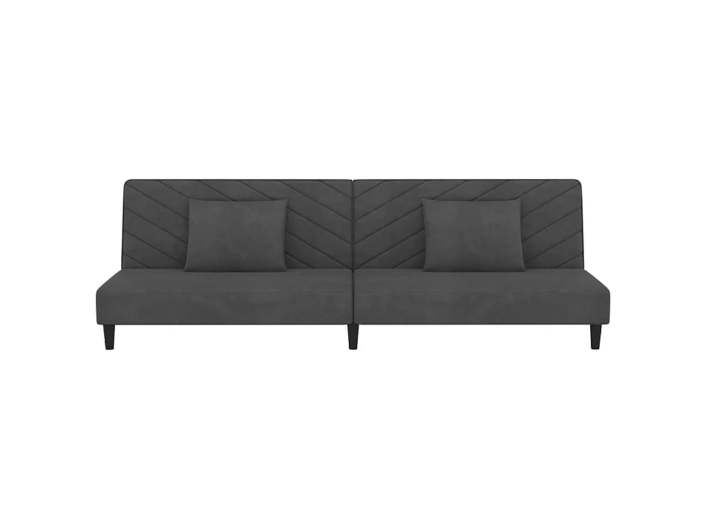 Canapé convertible clic-clac 2 places en velours gris foncé