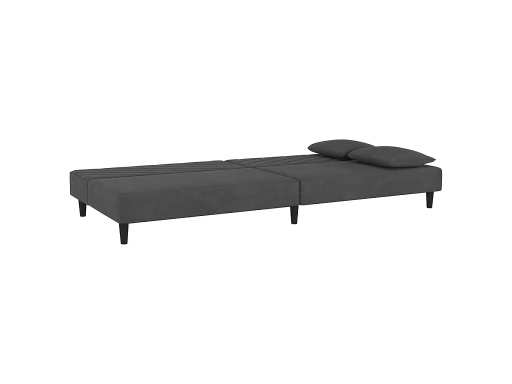 Canapé convertible clic-clac 2 places en velours gris foncé