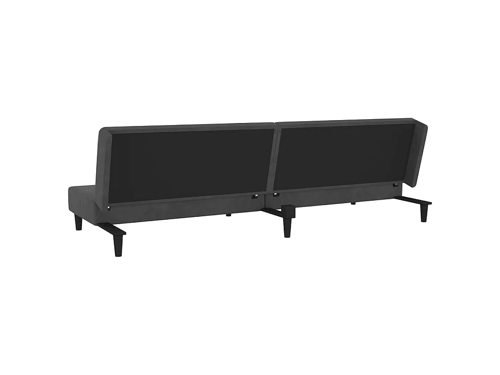 Canapé convertible clic-clac 2 places en velours gris foncé