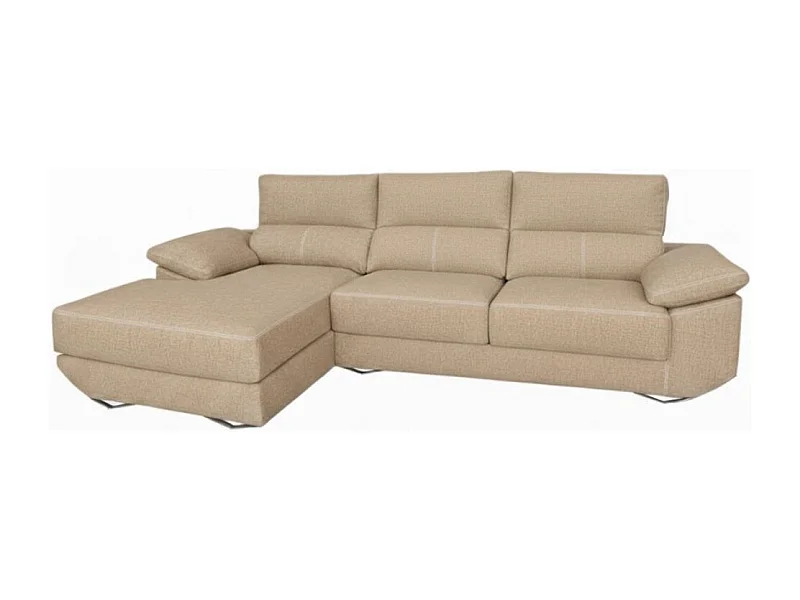 Sofá chaiselongue izquierda Danielle 3 plazas tela bronx beige