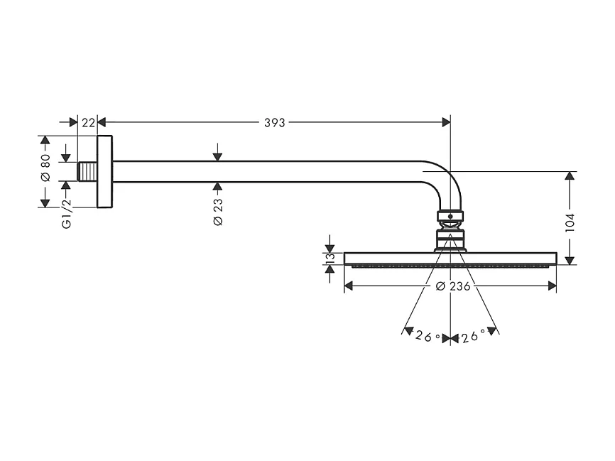 Douche de tête HANSGROHE Raindance S 240 avec bras de douche chromé