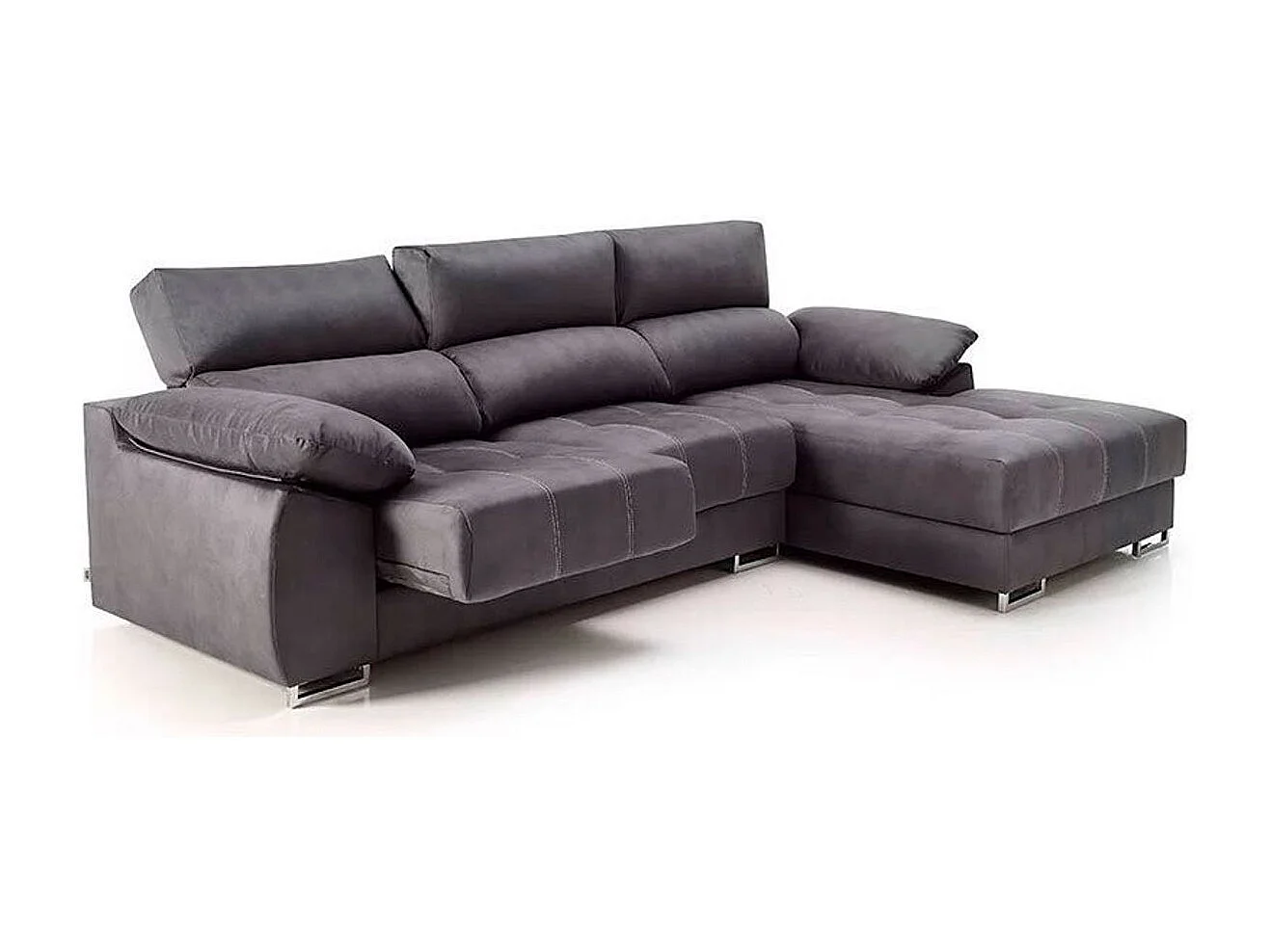 Sofá chaiselongue Paolo con USB vf derecha bronx antracita