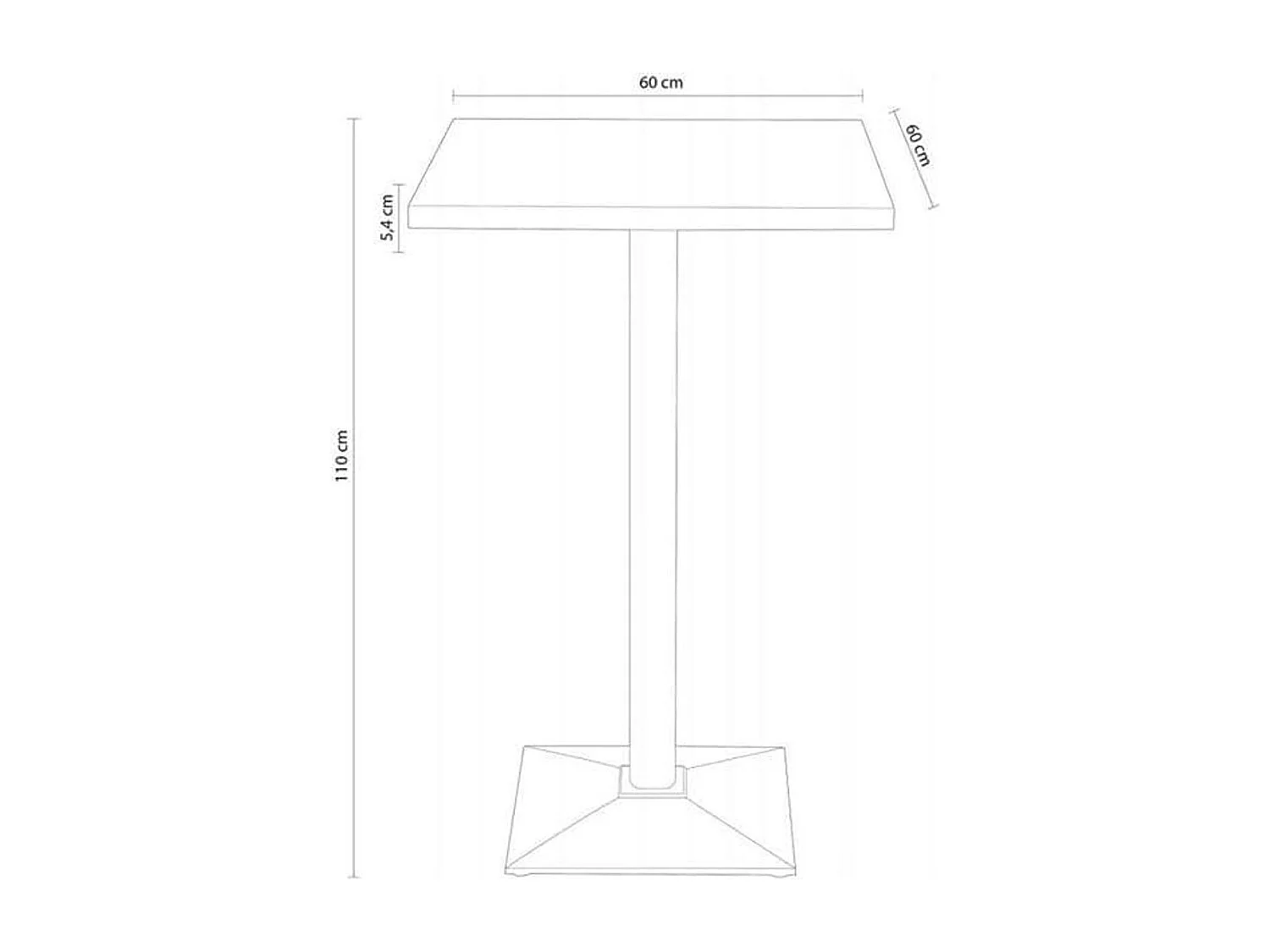 Mesa alta Moss roble American/negro 110x60x60 cm Adec