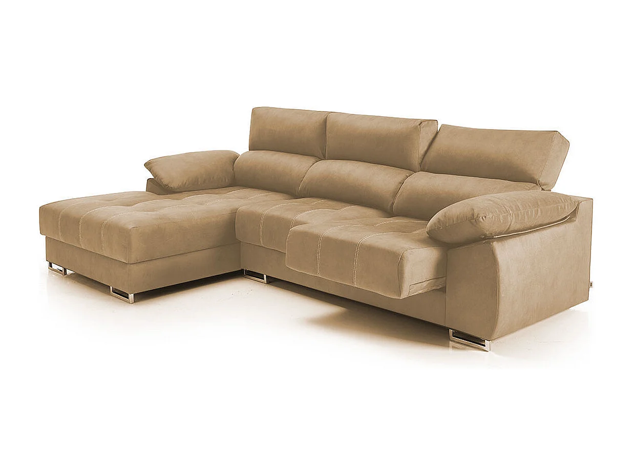 Sofá chaiselongue Paolo con USB vf izquierda bronx piedra