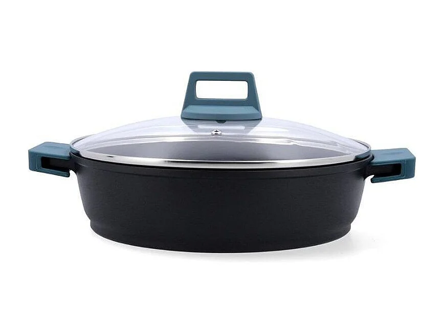 Tartera Confort Quid con tapa aluminio fundido azul/negro Ø28 cm