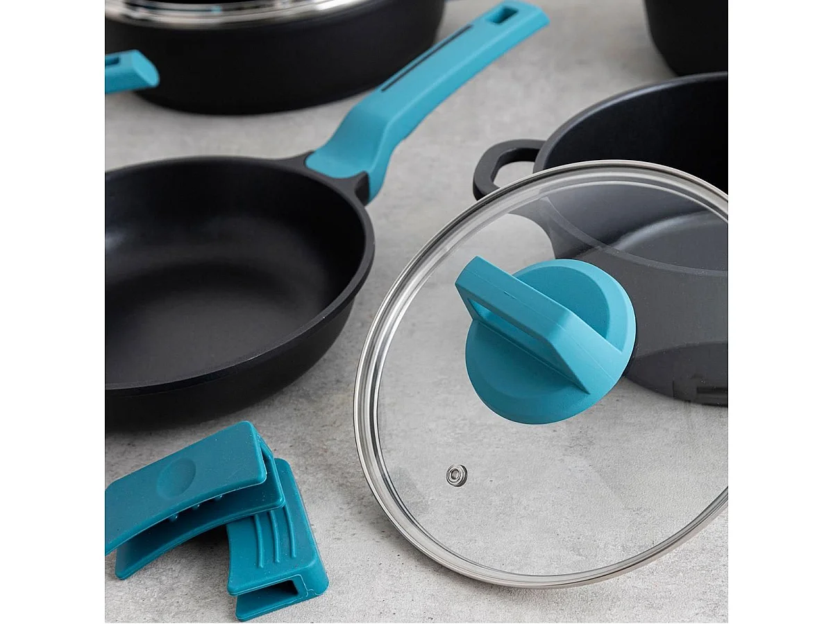 Tartera Confort Quid con tapa aluminio fundido azul/negro Ø28 cm