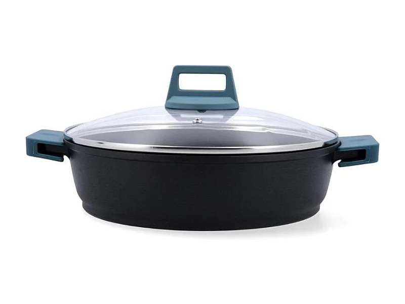 Tartera Confort Quid con tapa aluminio fundido azul/negro Ø28 cm