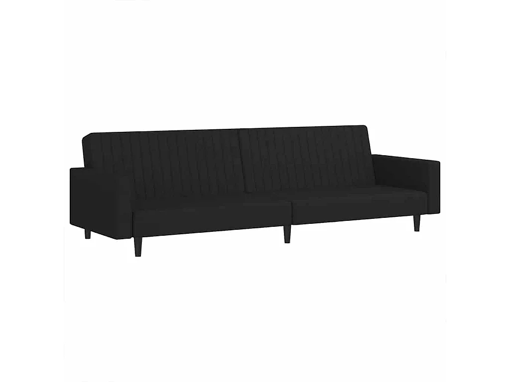 Canapé convertible 2 places en velours noir