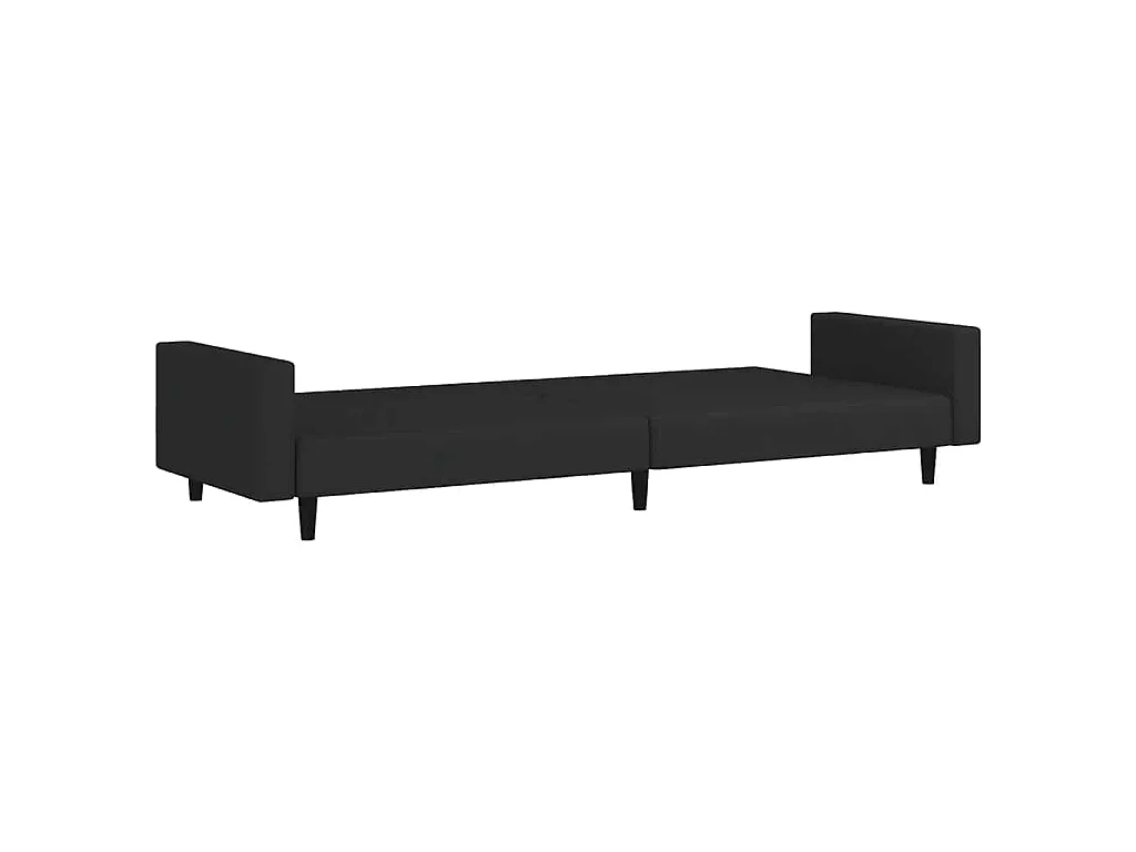 Canapé convertible 2 places en velours noir 220x84x69 cm