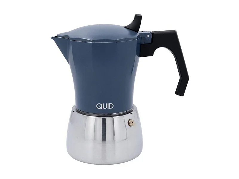 Cafetera italiana Baltic Quid 9 tazas aluminio + acero azul