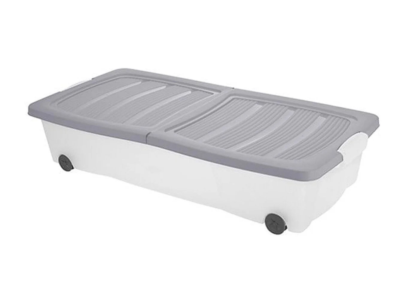 Caja multiusos con ruedas gris 80 x 40 cm