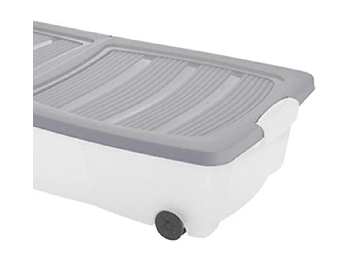 Caja multiusos con ruedas gris 80 x 40 cm