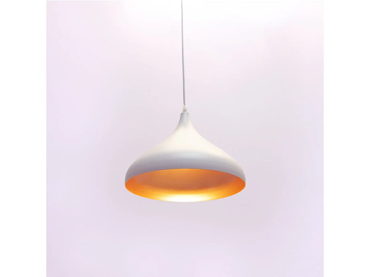 Lámpara de techo Bonn altura regulable blanco/dorado Ø32x38-115 cm