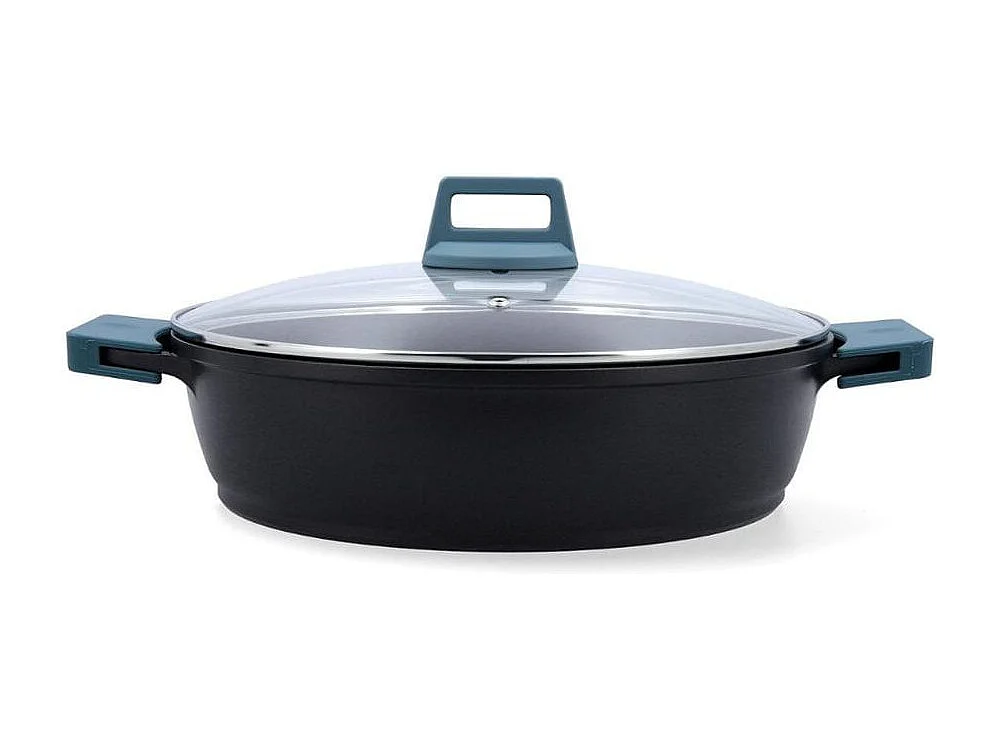 Tartera Confort Quid con tapa aluminio fundido azul/negro Ø32 cm