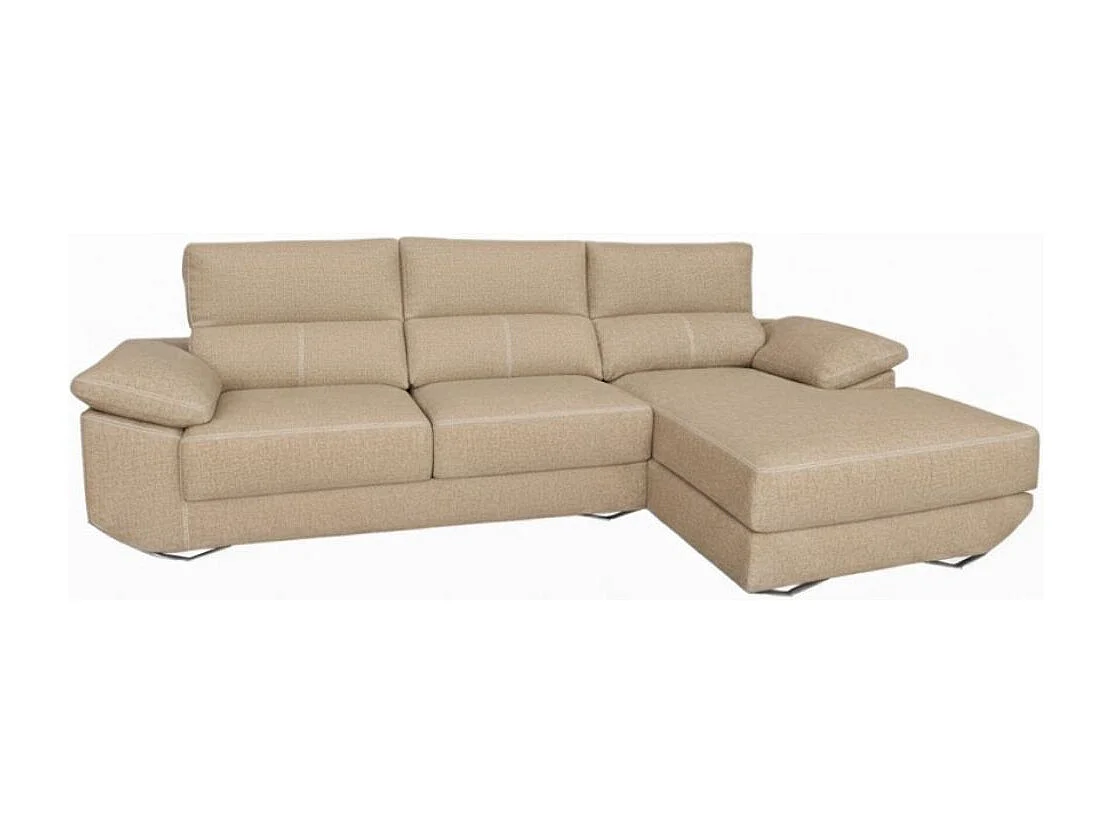 Sofá chaiselongue derecha Danielle 3 plazas tela bronx beige