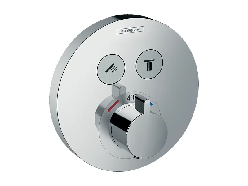 Grifo mezclador termostático empotrado cromado HANSGROHE ShowerSelect S con 2 salidas