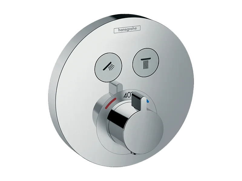 Grifo mezclador termostático empotrado cromado HANSGROHE ShowerSelect S con 2 salidas