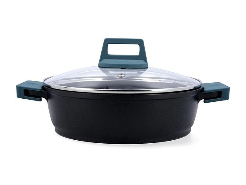 Tartera Confort Quid con tapa aluminio fundido azul/negro Ø24 cm