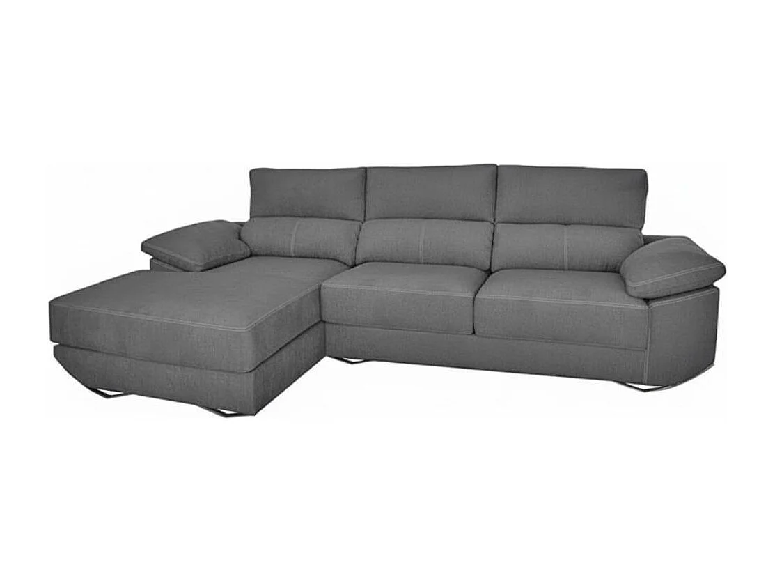 Sofá chaiselongue izquierda Danielle 3 plazas tela bronx antracita