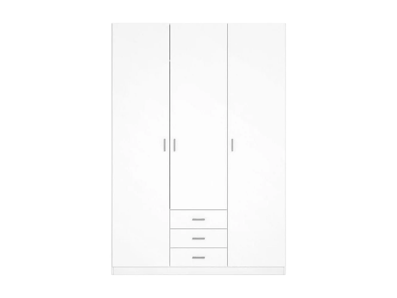 Armario Roma 3 puertas + 3 cajones blanco mate 215,5x148,9x52,6 cm